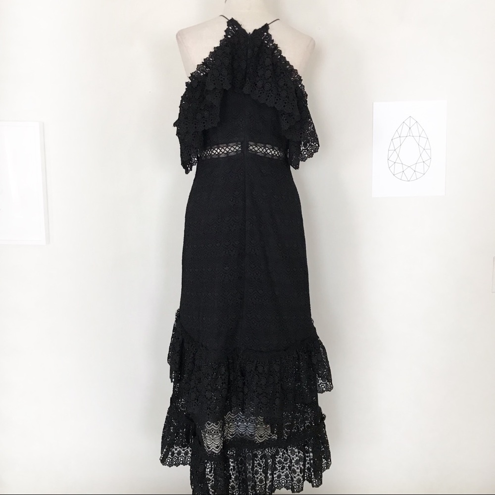 Amur Revolve Valentina Black Lace Dress 4 - Picture 4 of 8